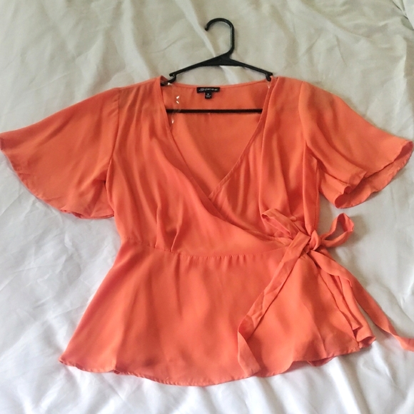Summery Orange Wrap Top - Picture 1 of 1